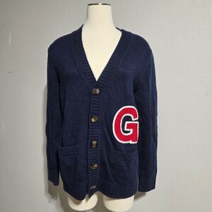 VINTAGE HILLFLINT WOOL BLEND VARSITY LETTER "G" CARDIGAN SWEATER COLLEGIATE SZ S